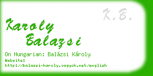 karoly balazsi business card